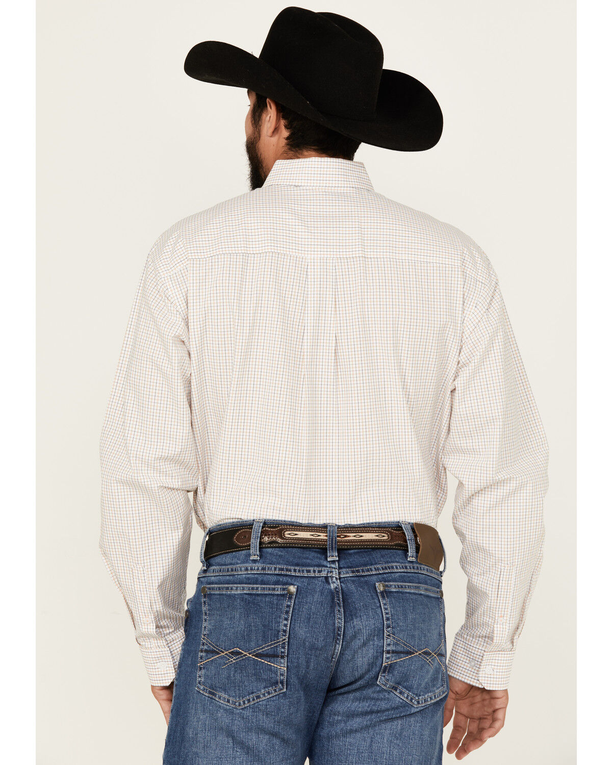 Image #4 - Cinch Men's Checkered Print Long Sleeve Button-Down Western Shirt, White, hi-res