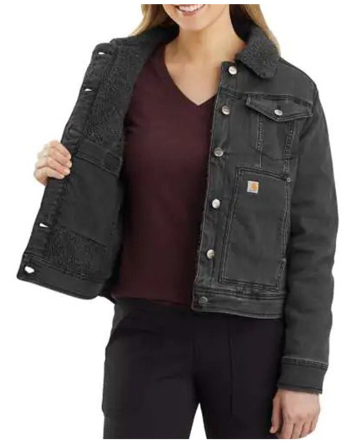 womens denim sherpa lined jacket