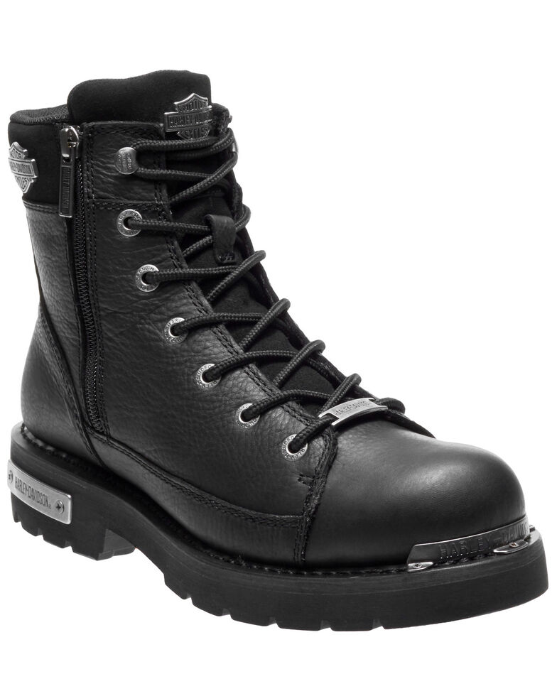 Harley Davidson Men's Chipman Moto Boots - Round Toe, Black, hi-res