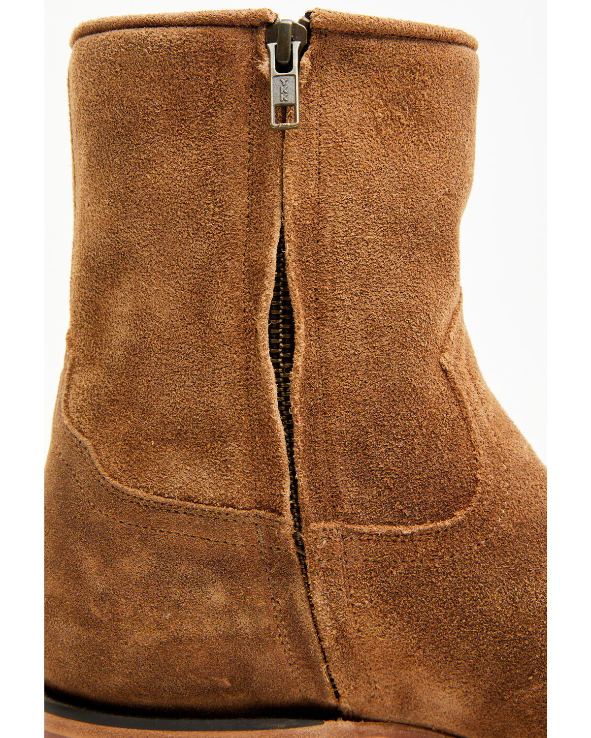 Image #9 - Moonshine Spirit Men's 8" Pancho Roughout Zipper Western Boots - Round Toe, Brown, hi-res