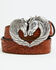 Image #1 - Justin Girls' Spirit Heart Horse Western Belt, Tan, hi-res
