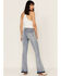 Rock & Roll Denim Women's Light Wash High Rise Flare Jeans, Light Wash, hi-res