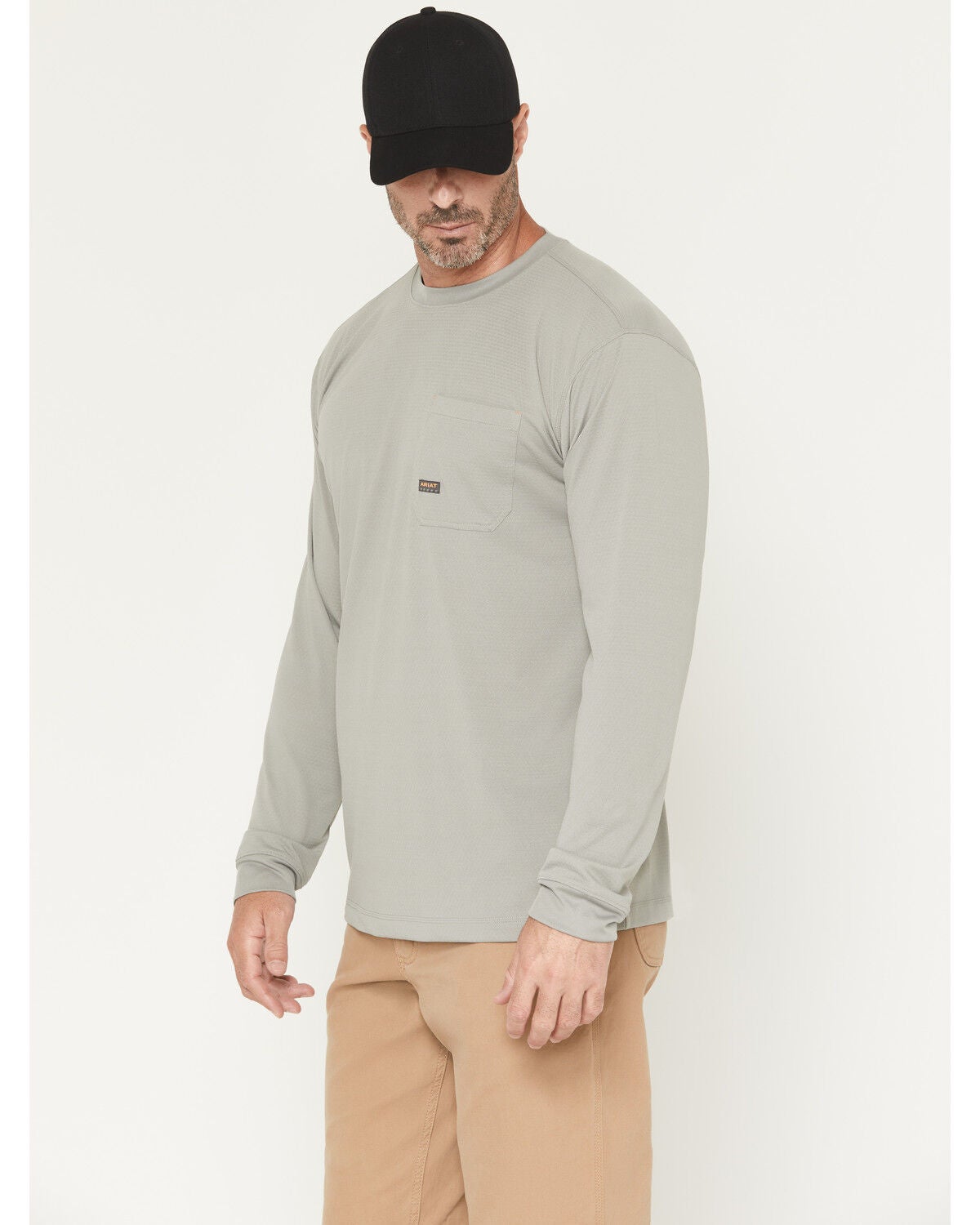 Image #2 - Ariat Men's Rebar Heat Fighter Long Sleeve Work Shirt, Grey, hi-res