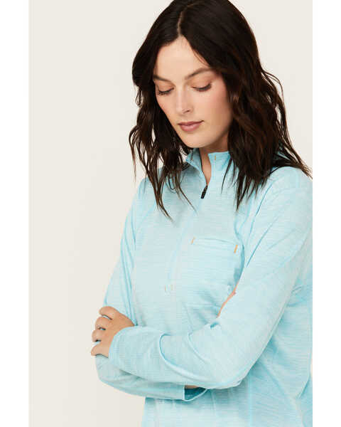 Image #2 - Ariat Women's Rebar Evolve 1/2 Zip Long Sleeve Work Shirt , Turquoise, hi-res