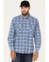 Image #1 - Brixton Men's Bowery Summer Weight Long Sleeve Button Down Shirt, Light Blue, hi-res