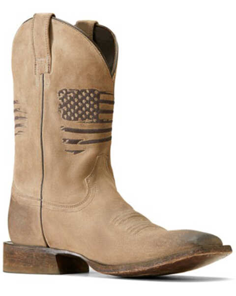 Image #1 - Ariat Men's Circuit Patriot Western Boots - Broad Square Toe, Grey, hi-res