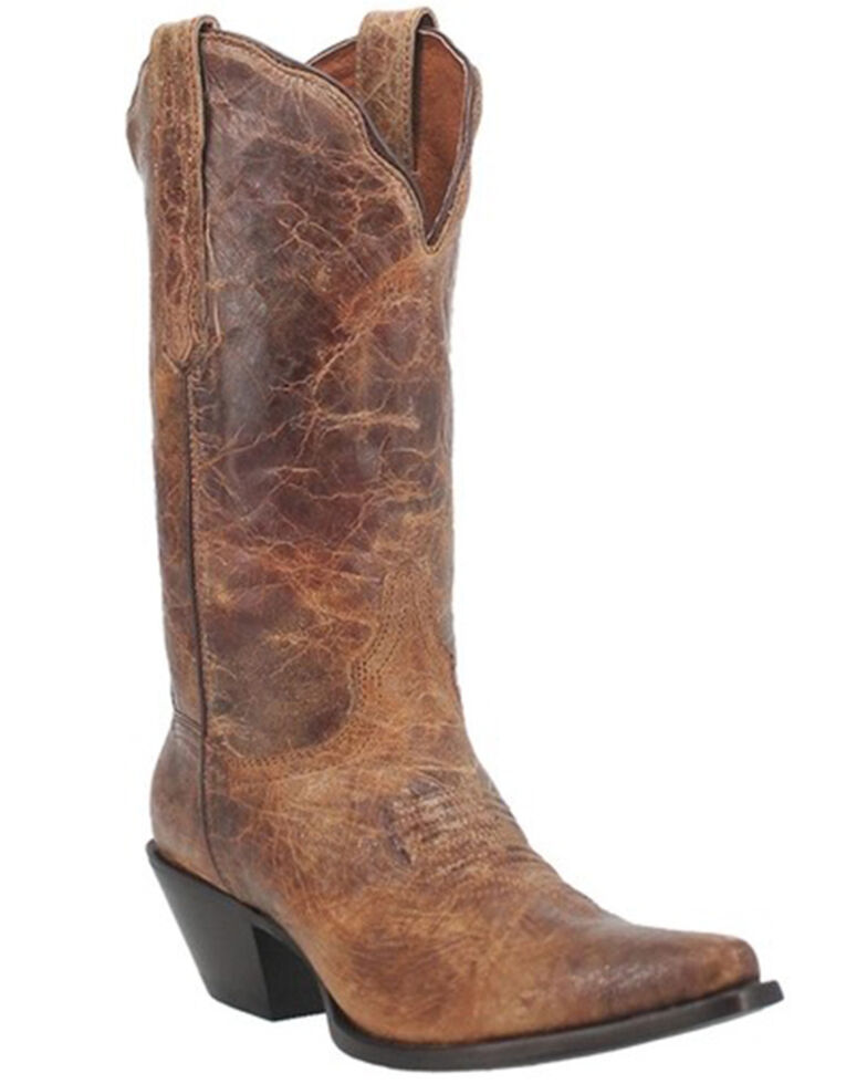 Dan Post Women's Tan Colleen Vintage Leather Western Boot - Snip Toe , Tan, hi-res