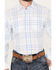 Resistol Men's Conrad Plaid Print Long Sleeve Button Down Western Shirt, Light Blue, hi-res