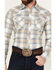 Image #3 - Stetson Men's Dobby Plaid Print Long Sleeve Snap Western Shirt, Tan, hi-res