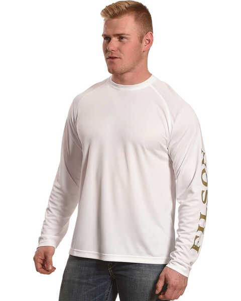 Image #2 - Filson Men's White Barrier Logo Long Sleeve Work T-Shirt, , hi-res