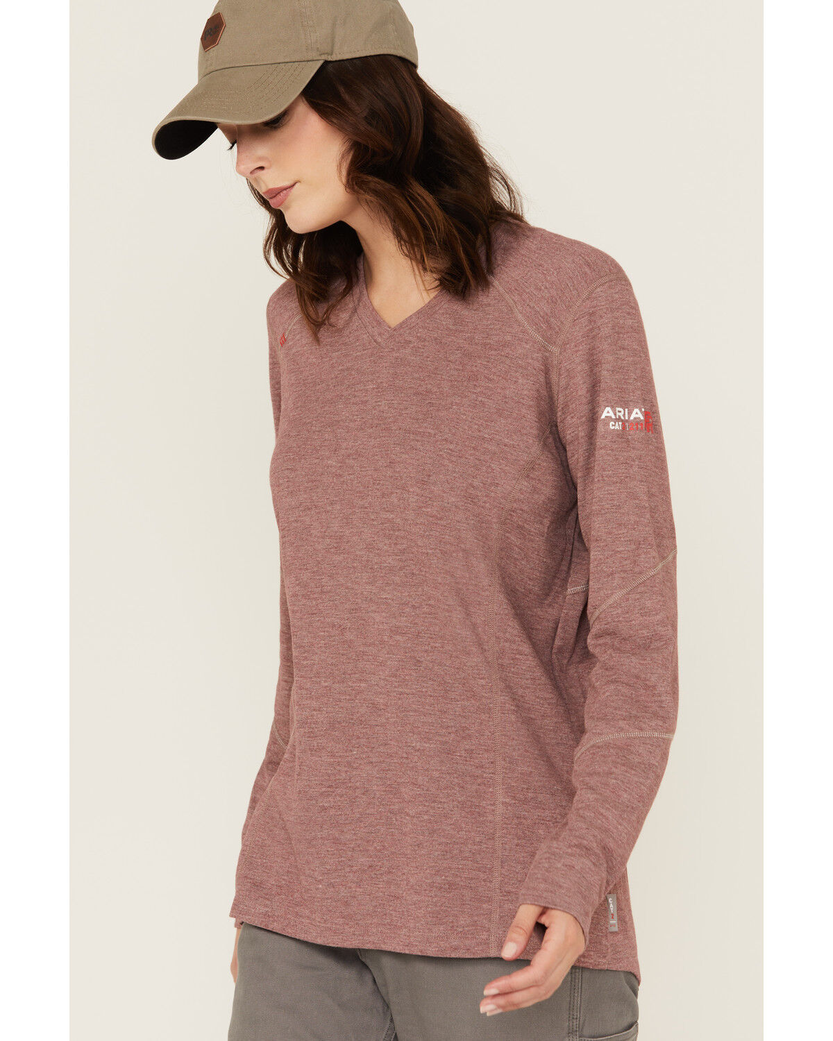 Image #2 - Ariat Women's FR Primo Long Sleeve Baselayer Work Shirt, Pink, hi-res