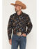 Image #1 - Cody James Men's Thornbush Paisley Print Long Sleeve Snap Western Shirt, Black, hi-res
