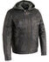 Image #1 - Milwaukee Leather Men's Zipper Front Leather Jacket w/ Removable Hood - Big - 3X, Black, hi-res