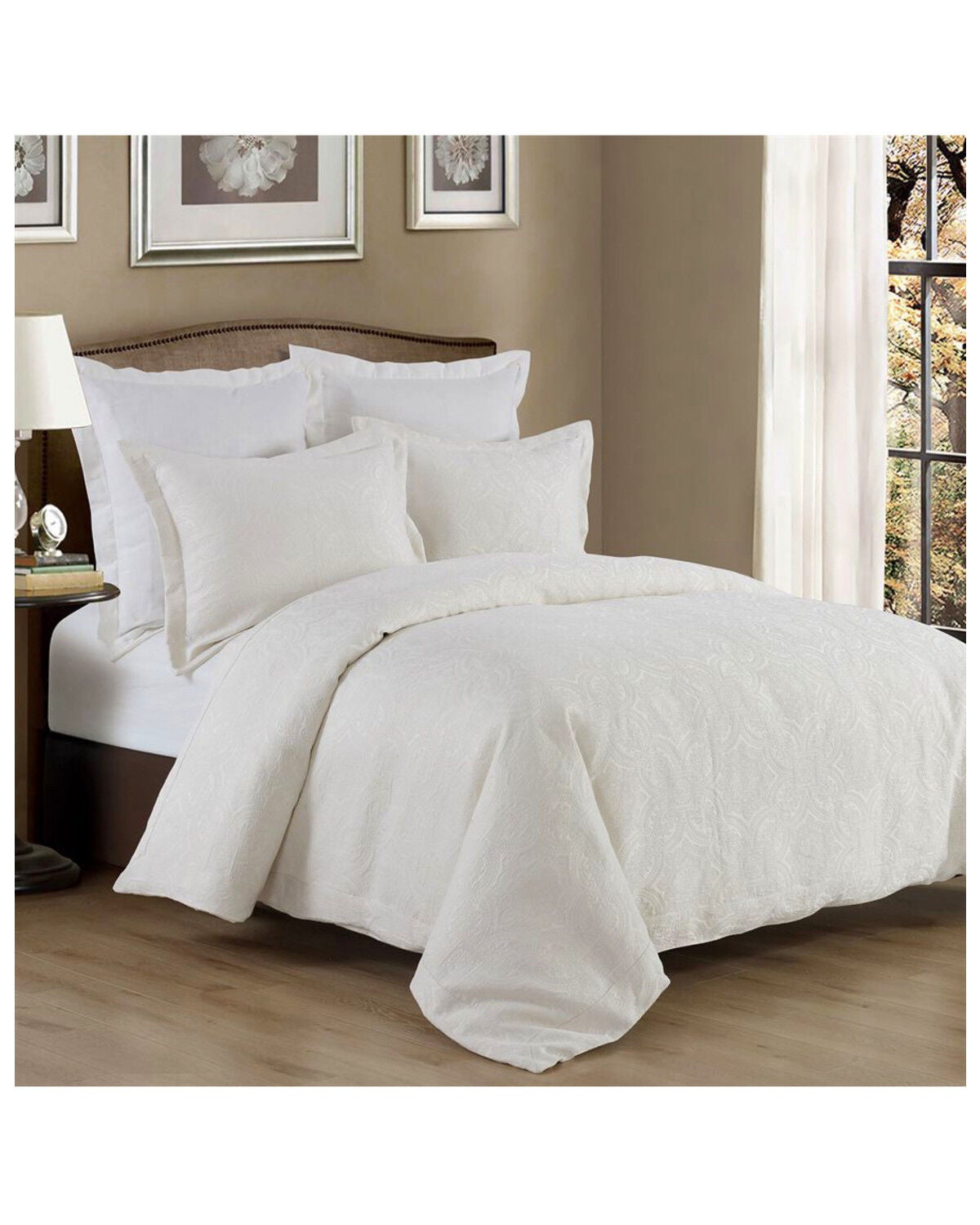 HiEnd Accents Super Queen Matelasse Coverlet - 3 Piece, White, hi-res