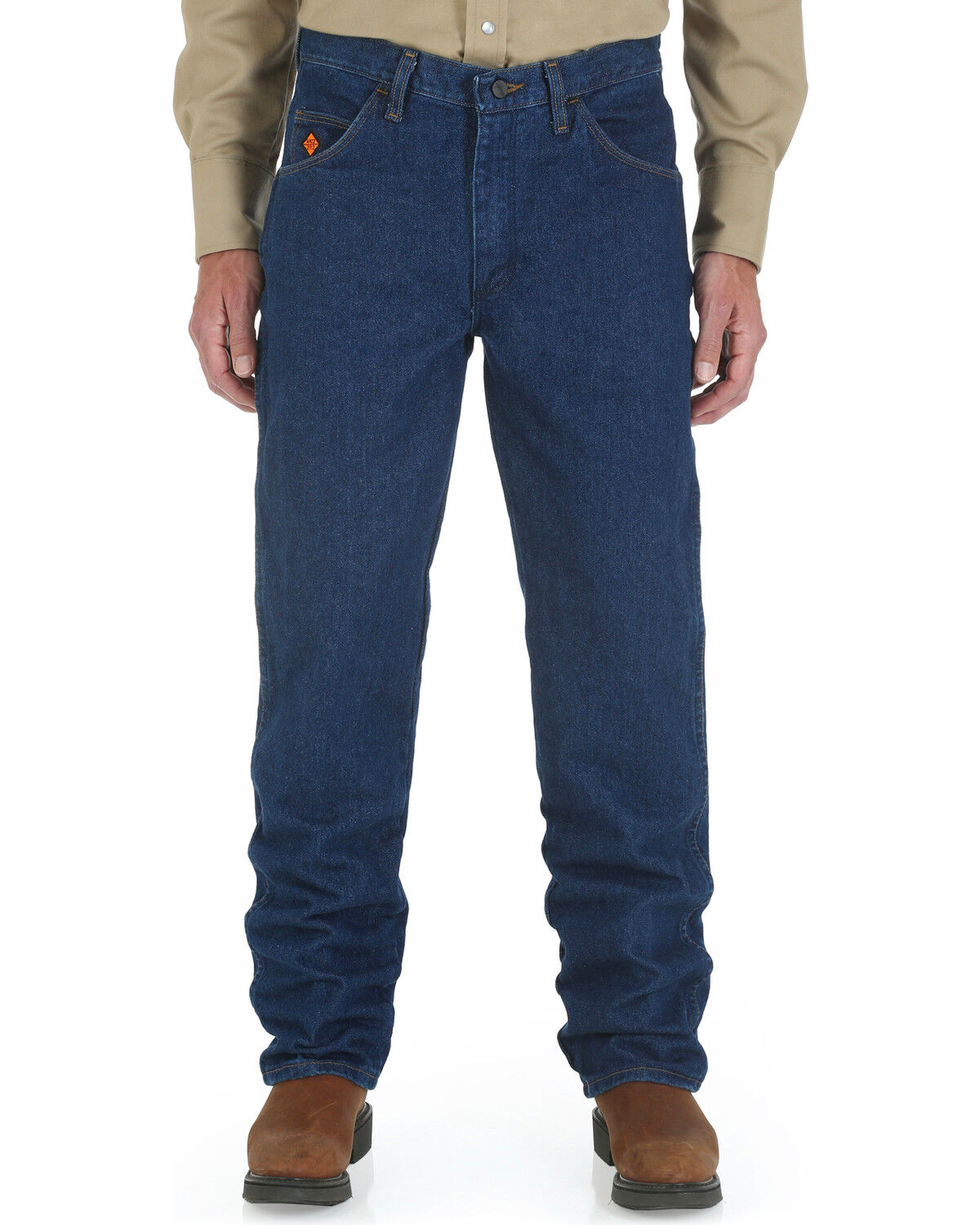 Image #3 - Wrangler Men's FR Slim Fit Straight Jeans, Indigo, hi-res