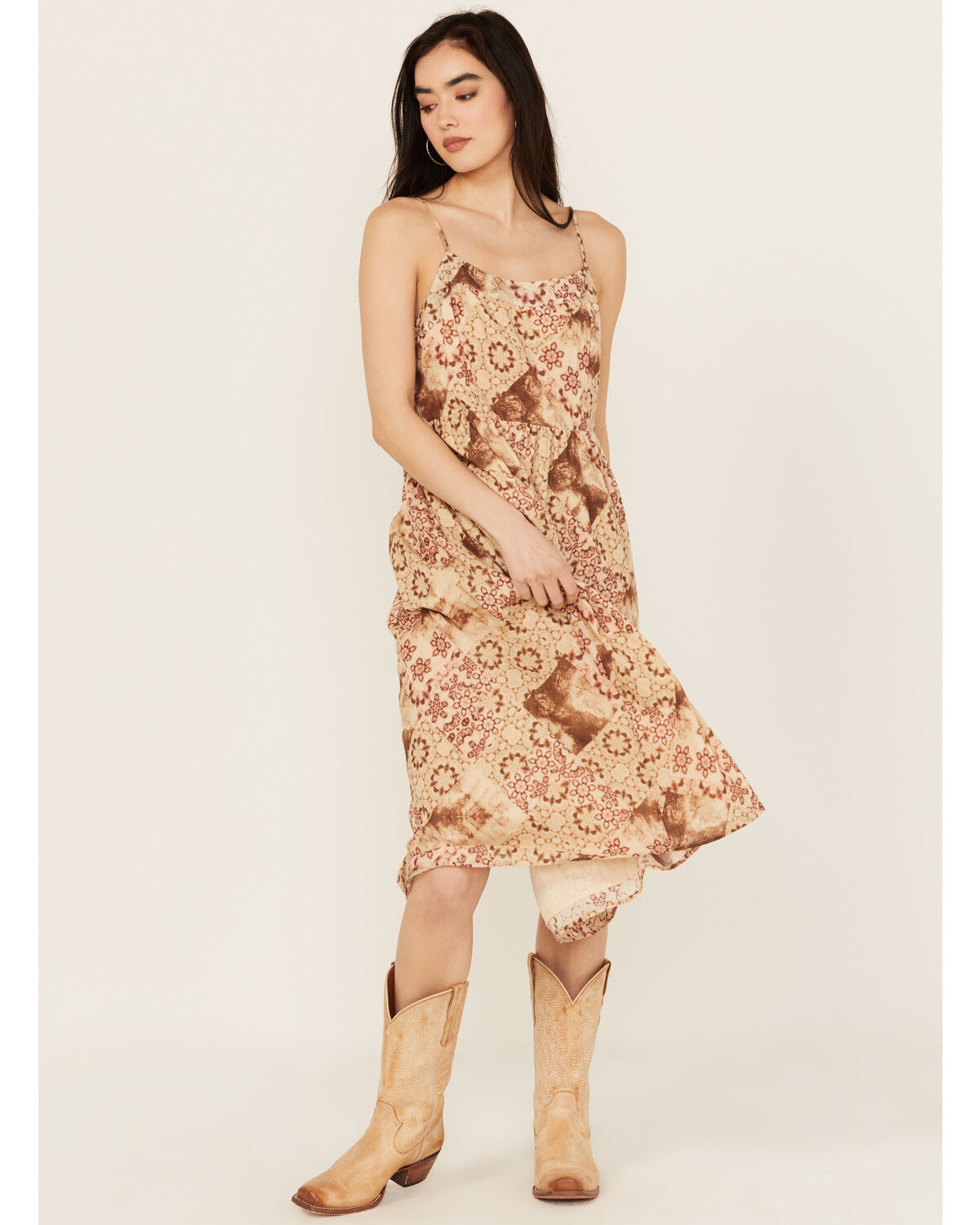 Image #1 - Cleo + Wolf Women's Beatrice Printed Sleeveless Maxi Dress, Oatmeal, hi-res