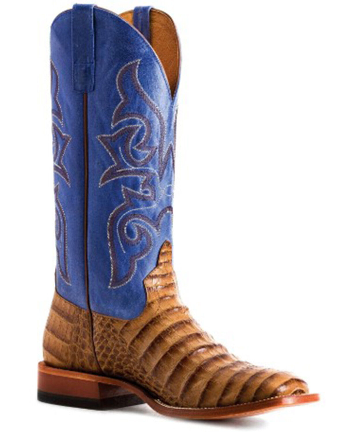 Image #1 - Horse Power Men's Toasted Caiman Print Western Boots - Broad Square Toe, Tan, hi-res