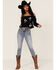 Shyanne Women's Floral Embroidered Off-Shoulder Crop Top, Black, hi-res