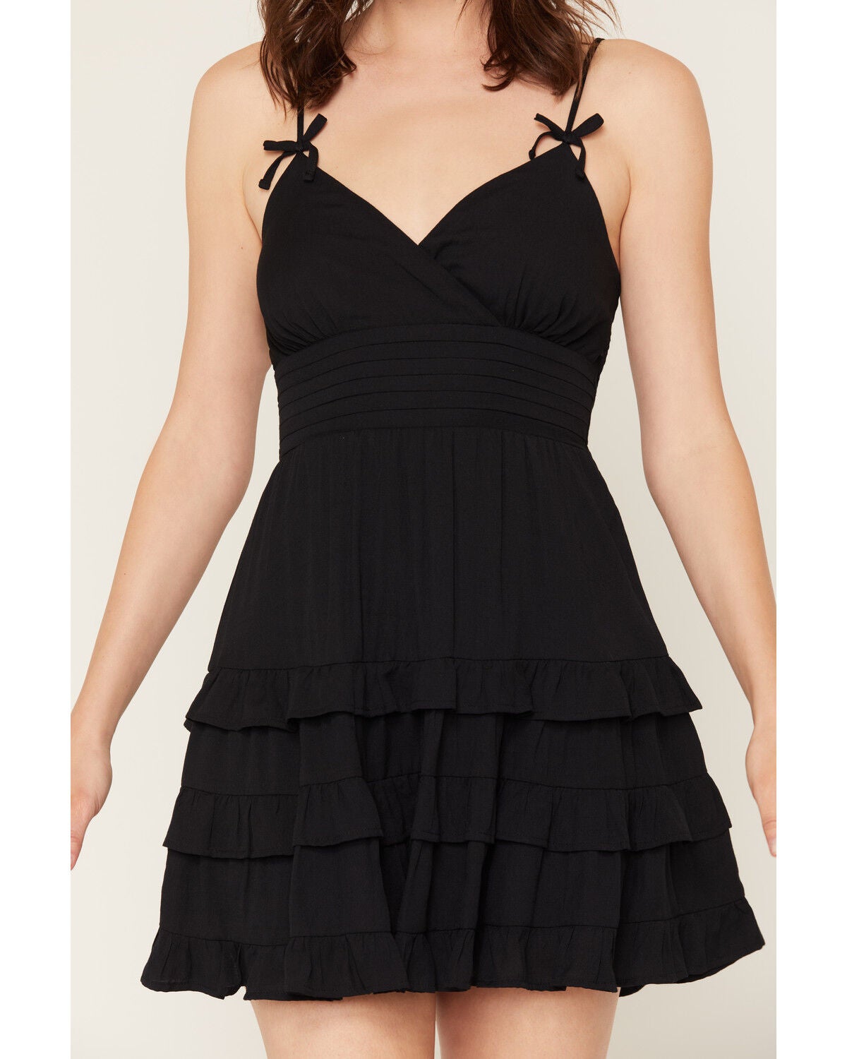 Image #3 - Ash & Violet Women's Bow Strap Sleeveless Mini Dress, Black, hi-res