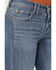 Image #2 - Cello Women's Medium Wash Low Rise Double Belt Loop Skinny Flare Jeans , Medium Wash, hi-res
