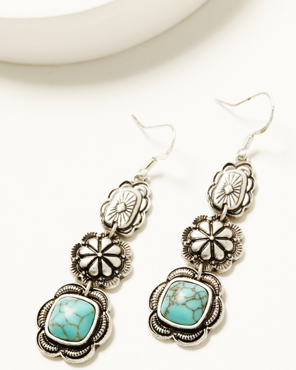 Image #2 - Shyanne Women's Rodeo Sunset Concho Earrings, Silver, hi-res
