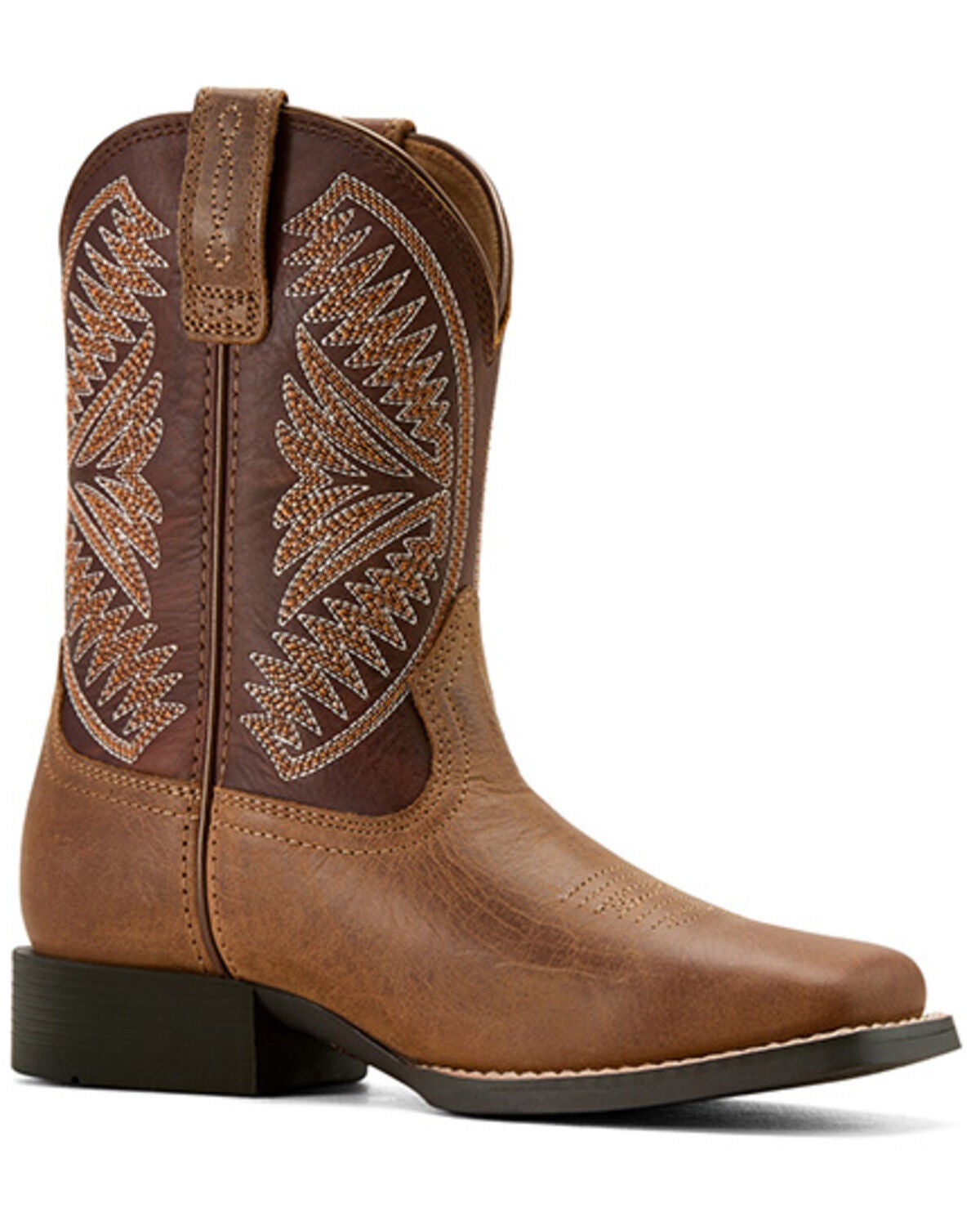 Ariat Boys' Ruidoso Western Boots - Broad Square Toe, Chocolate, hi-res