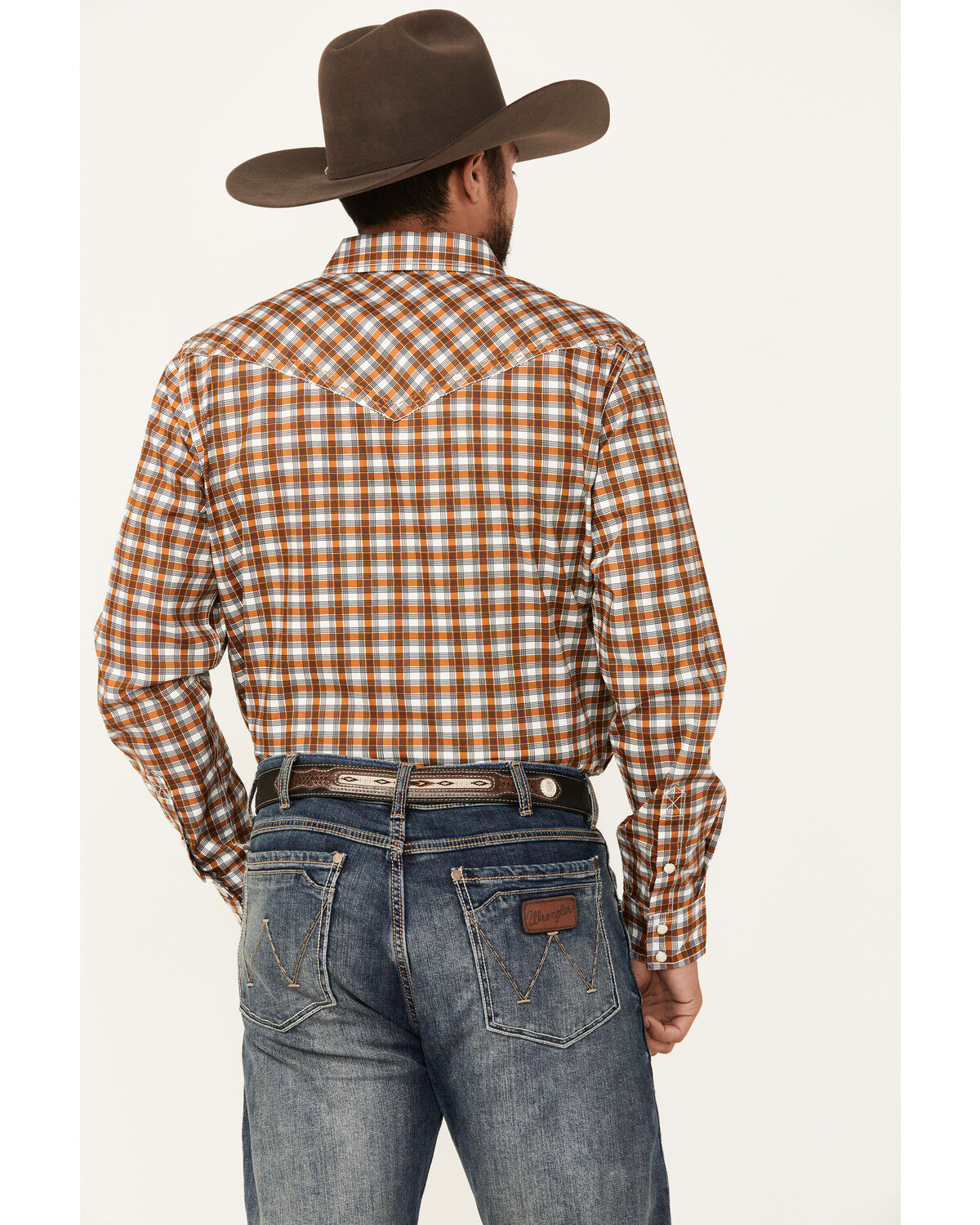 Image #4 - Cody James Men's Reverent Plaid Print Long Sleeve Snap Western Shirt - Tall, Rust Copper, hi-res