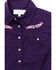 Shyanne Toddler Girls' Plaid Print Floral Yoke Long Sleeve Snap Western Shirt , Purple, hi-res