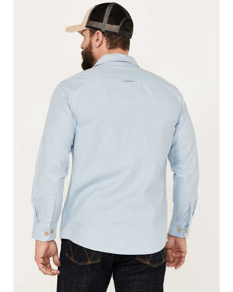 Pendleton Men's Beach Shack Solid Long Sleeve Button-Down Western Shirt, Blue, hi-res