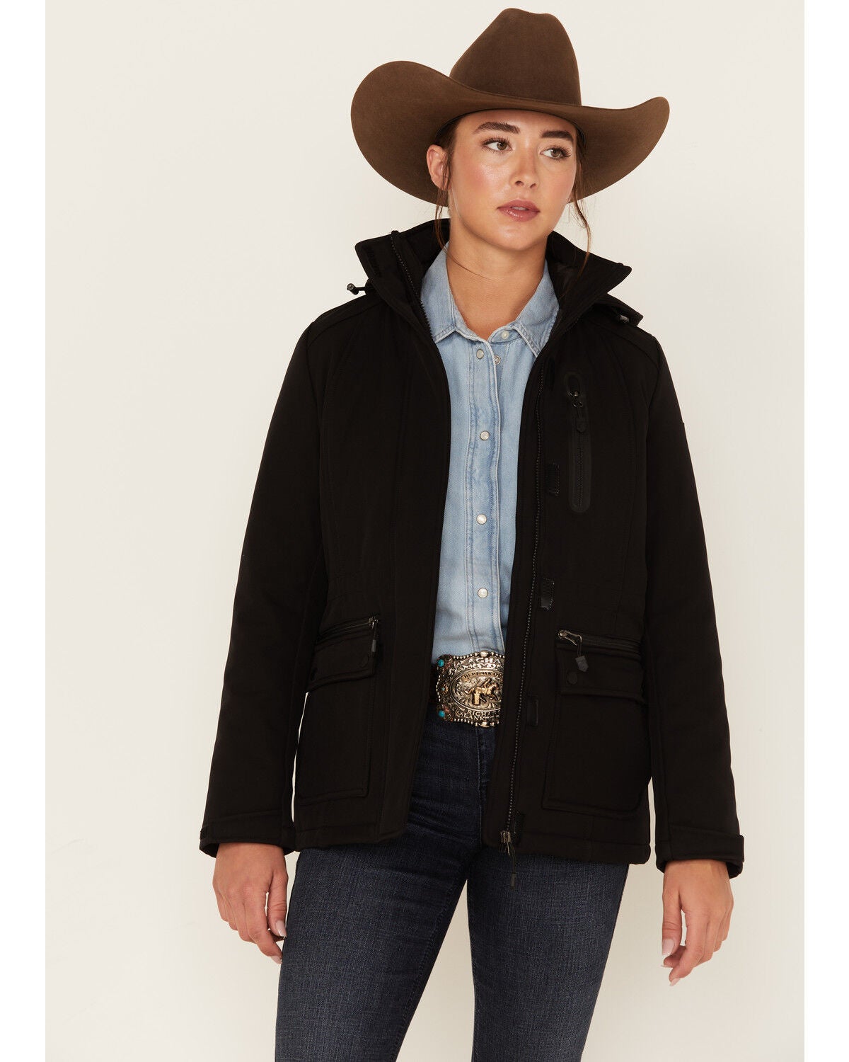 Image #1 - RANK 45&reg; Women's 3-in-1 Softshell Coat, Black, hi-res