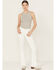 Image #3 - Miss Me Women's Mid Rise Wing Pocket 32" Bootcut Stretch Denim Jeans, White, hi-res