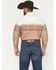 Image #4 - Rodeo Clothing Men's Southwestern Border Print Long Sleeve Snap Western Shirt, Camel, hi-res