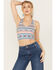 Image #1 - Panhandle Women's Striped Racerback Tank, Red/white/blue, hi-res