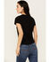 Image #4 - White Crow Women's Whiskey Up Flocked Short Sleeve Graphic Tee, Black, hi-res