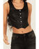 Image #3 - Idyllwind Women's Coated Bustier Button-Down Vest, Black, hi-res