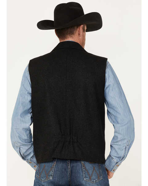 Powder River Outfitters Men's Black Wool Montana Vest , Black, hi-res
