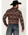 Image #4 - Rock & Roll Denim Men's Southwestern Print Long Sleeve Pearl Snap Stretch Western Shirt, Dark Grey, hi-res