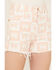 Image #2 - Wrangler Women's Signature Print High Rise Festival Shorts, Peach, hi-res