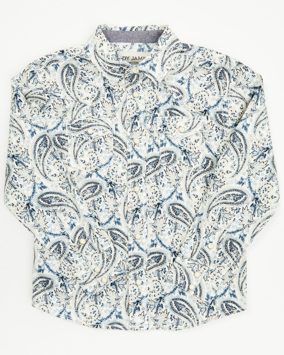 Image #1 - Cody James Toddler Boys' Rodeo Runway Paisley Print Long Sleeve Snap Western Shirt, Blue, hi-res
