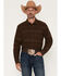 Image #1 - Kimes Ranch Men's Dash Striped Print Long Sleeve Button-Down Western Shirt, Brown, hi-res