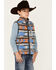 Hooey Boys' Southwestern Print Reversible Zip-Front Vest, Charcoal, hi-res