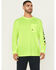 Image #1 - Ariat Men's Lime Rebar Heat Fighter Long Sleeve Work Pocket T-Shirt, Bright Green, hi-res