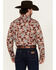 Image #4 - Cody James Men's Noah Paisley Print Long Sleeve Snap Western Shirt, Burgundy, hi-res