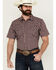 Image #1 - Cody James Men's Sammy Plaid Print Short Sleeve Snap Western Shirt, Red, hi-res