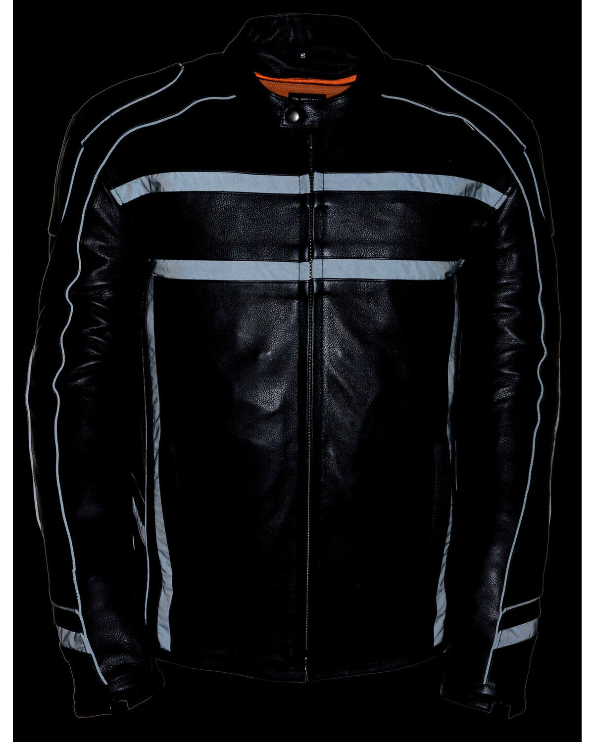 Image #4 - Milwaukee Leather Men's Reflective Band Scooter Jacket - Big 4X, Black, hi-res