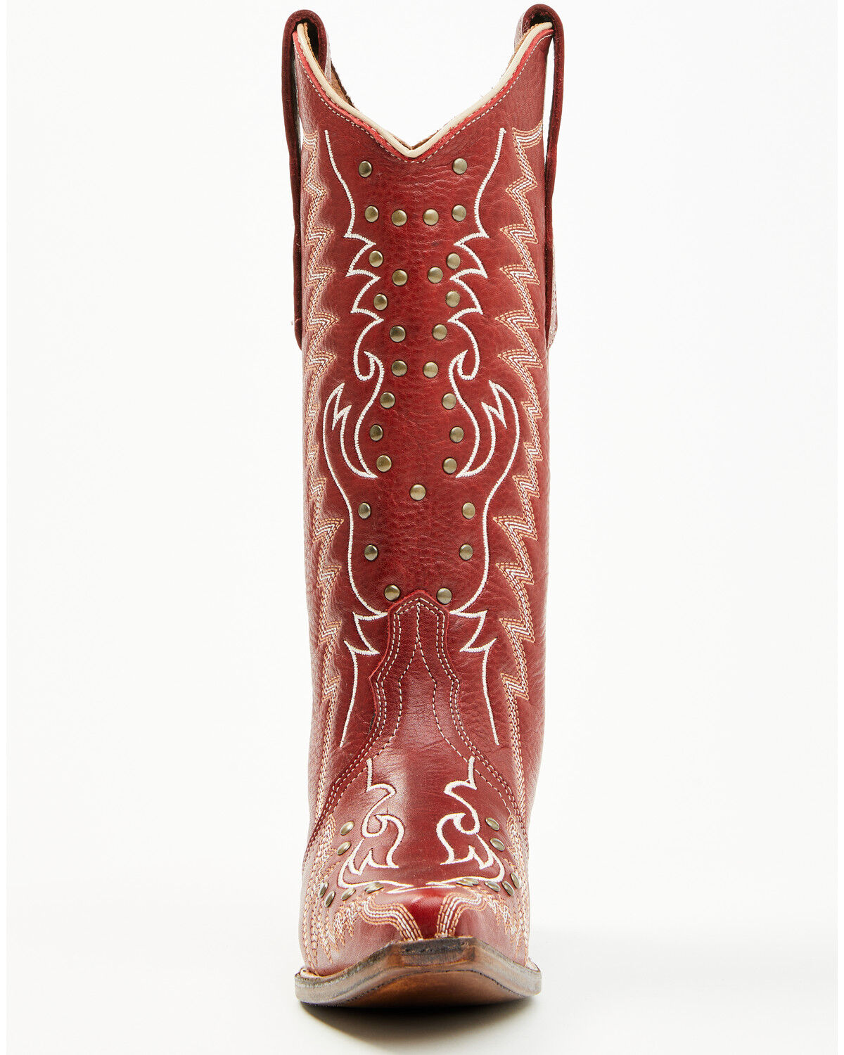 Image #4 - Circle G Women's Studded Western Boots - Snip Toe, Red, hi-res