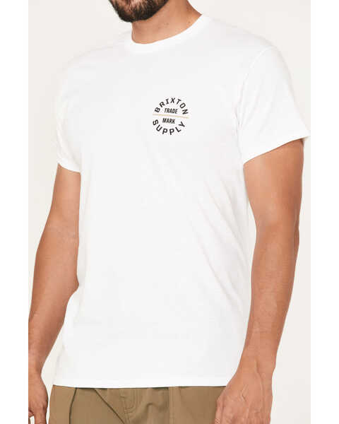 Brixton Men's Oath V Logo Graphic T-Shirt, White, hi-res