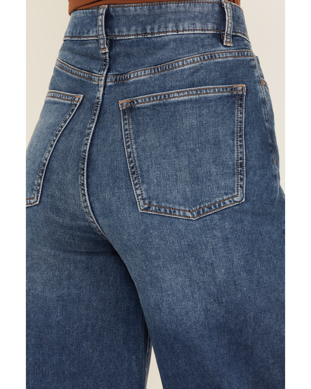 Image #4 - Warp + Weft Women's NCE Dark Wash High Rise Wide Leg Stretch Denim Jeans, Dark Wash, hi-res