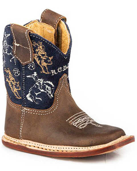 Image #1 - Roper Infant Boys' Rough Stock Western Boots - Broad Square Toe, Tan, hi-res