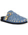 Image #1 - Azalea Wang Women's Zale Studded Denim Mules, Blue, hi-res